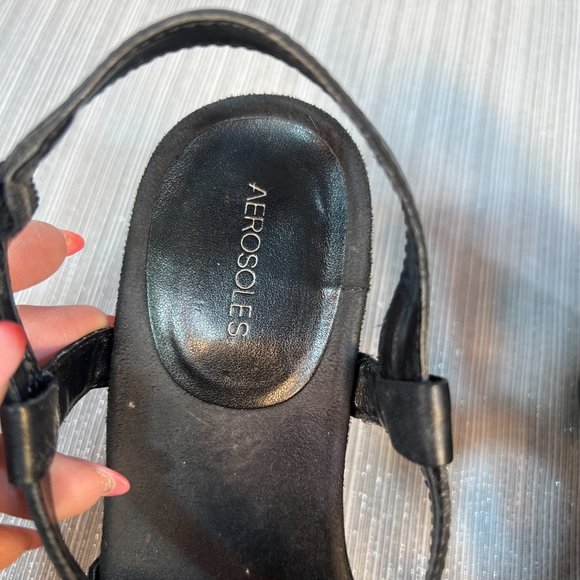 Aerosoles Strappy Comfort Wedge Heels, 8 - Picture 6 of 7